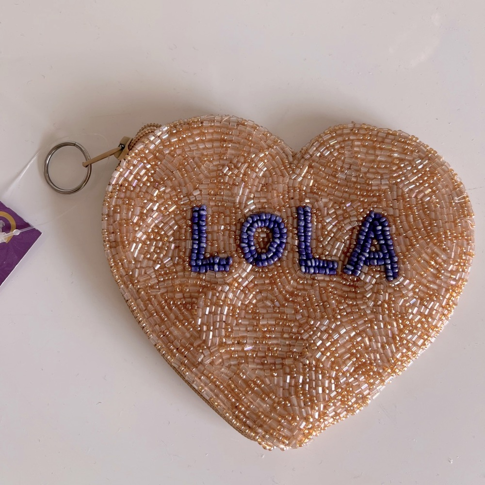 Beaded heart coin purse nwt